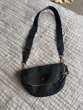 kate spade Black Nylon Crossbody Belt Bag with Gold Hardware